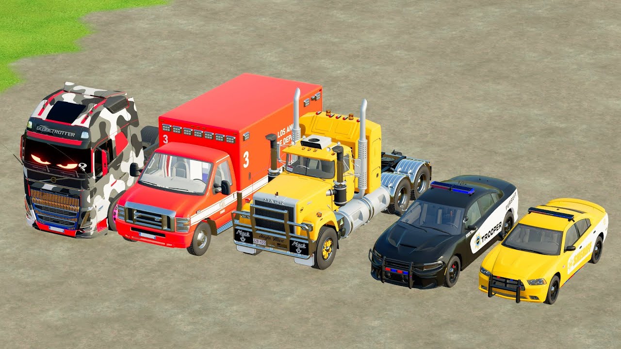 FS22 Heavy Transport 🚚 &ndash; Mixer Trucks & Double Flatbed Trailers to Garage