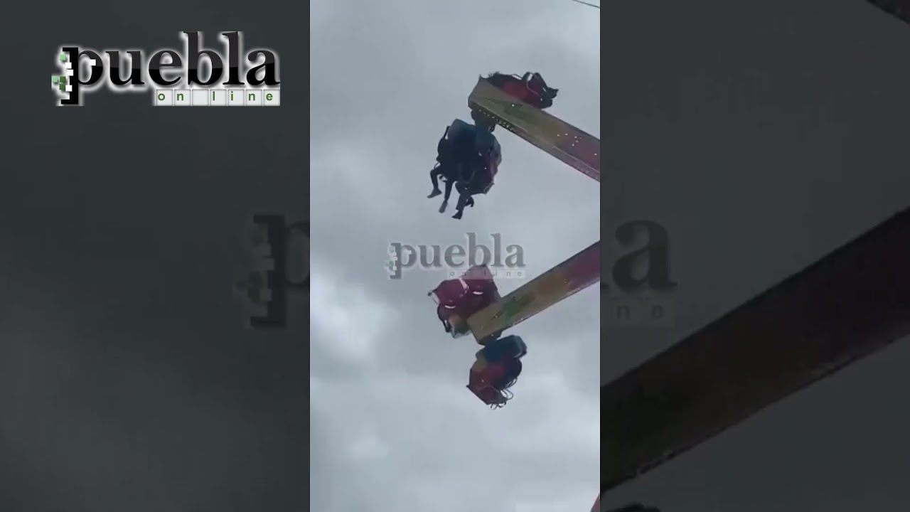Joven casi cae de un juego mec&aacute;nico en San Pedro Cholula