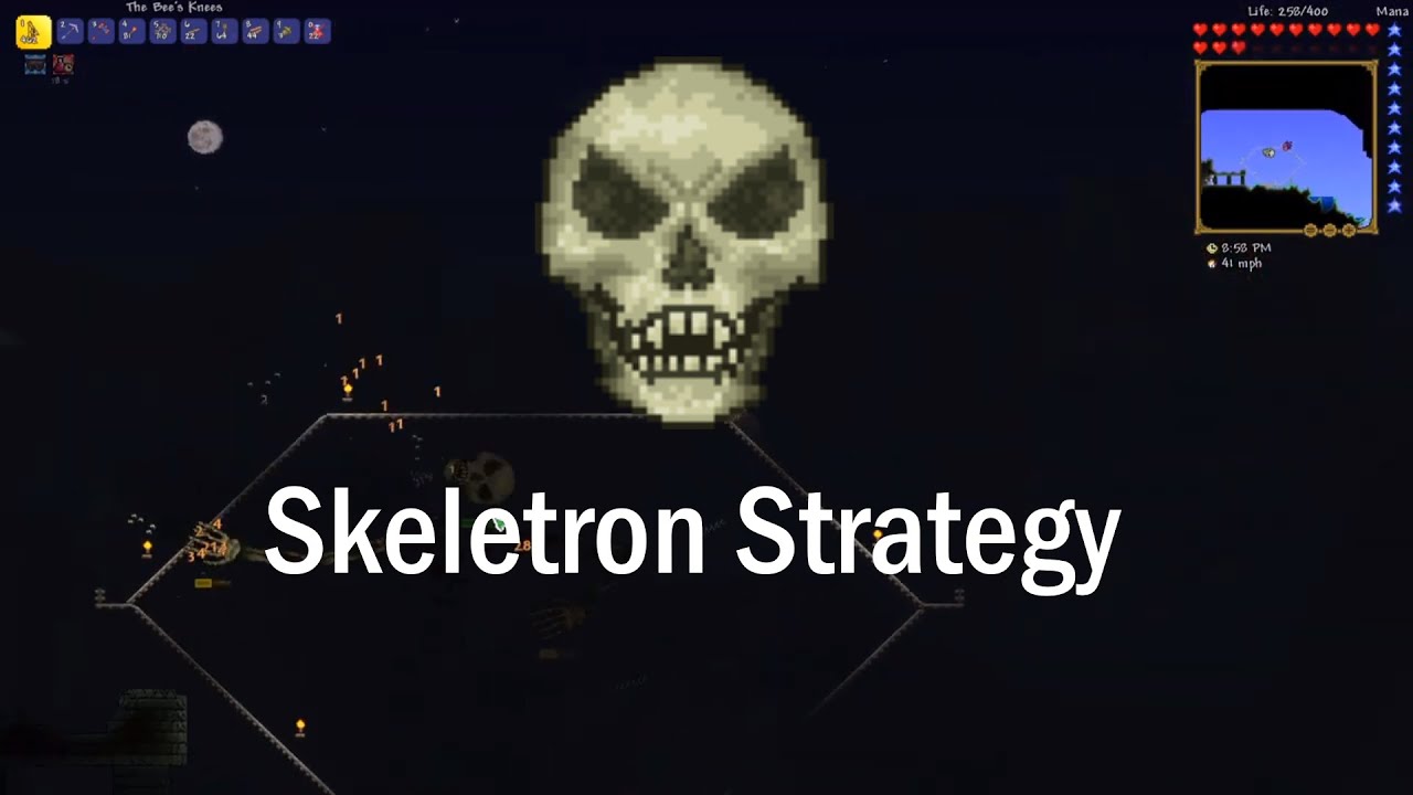 Terraria - Easy Skeletron strategy using minecarts (Expert)