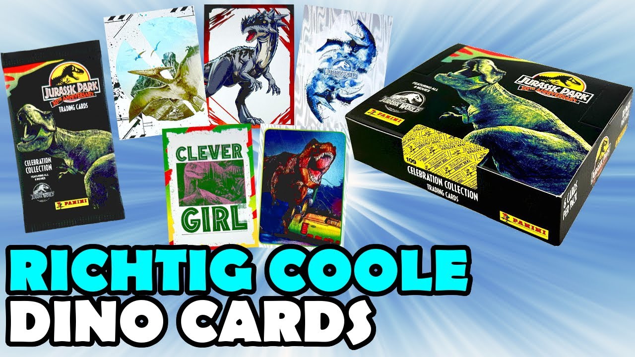 🦕🦖PANINI JURASSIC 30th Anniversary Trading Cards! Wir öffnen ein ganzes Display mit 18 Booster Packs
