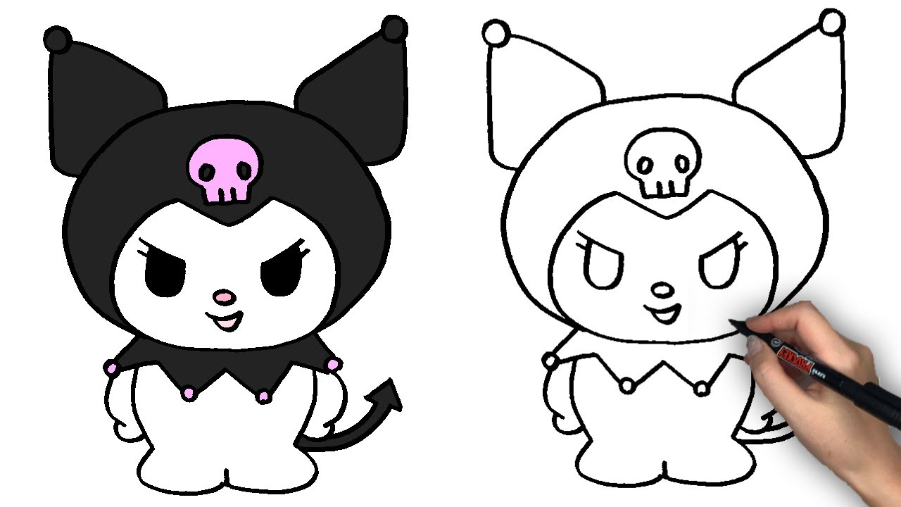 えっへんポーズのクロミちゃんのかき方