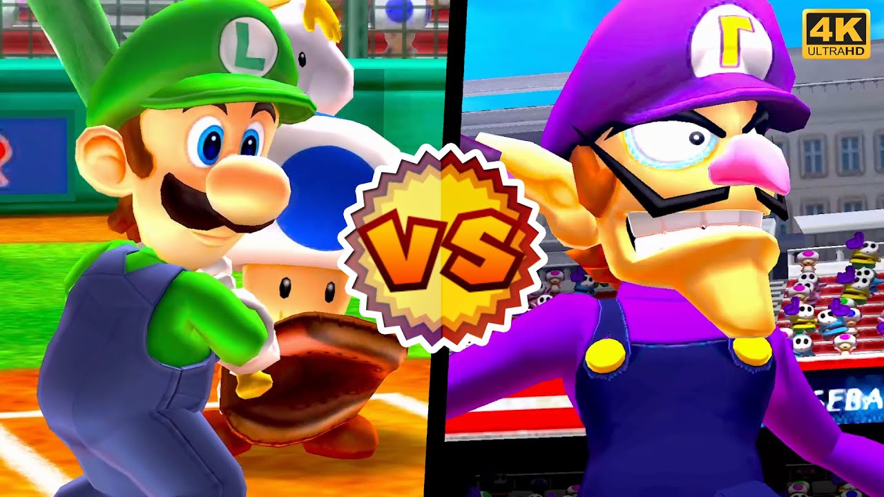 Mario Sports Superstars - BaseBall Team Luigi Peach vs Team Waluigi Rosalina