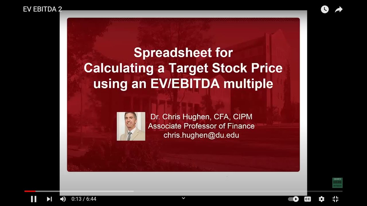 Calculating a Target Price from the EV/EBITDA Multiple