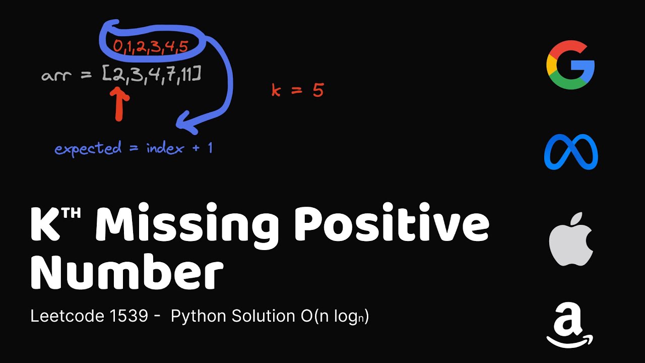 Leetcode 1539 - Kth Missing Positive Number - Python Solution