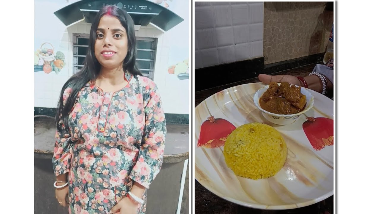 🍛 বাসন্তী পোলাও × মাটন কষা 🤎বিয়েবাড়ির স্বাদ, ঘরেই তৈরি 😍এক প্লেটেই বাঙালিয়ানার সুখ! ✨#minivlog #