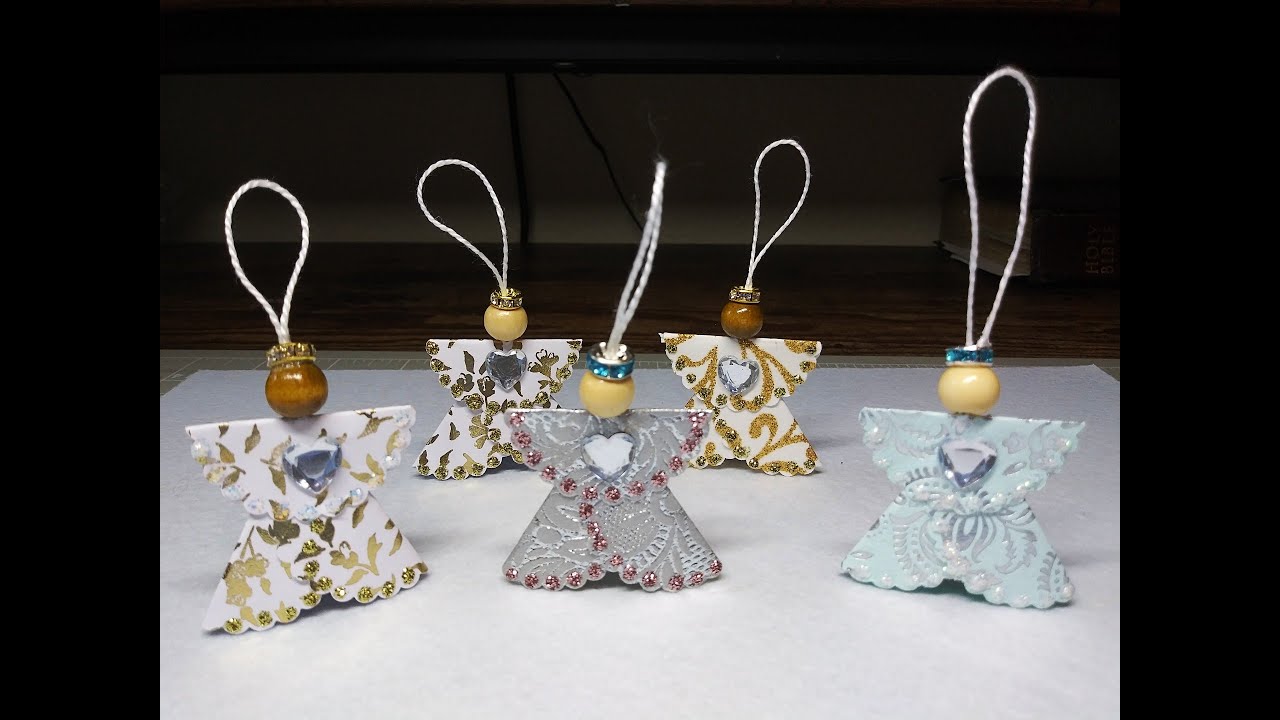 Making Sweet, Tiny Paper Angel Ornaments For Miniature Christmas Tree!