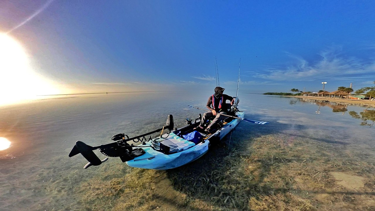 New KAYAK KILLER? Kaku Guru with Honda 5HP and Autoboat GPS motor 10 miles Run to Pigeon Key FL Keys