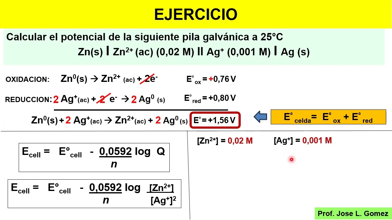 ECUACION DE NERNST - EJERCICIOS
