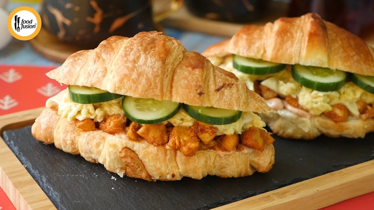 Croissant Breakfast Tikka Sandwich Recipe By Food Fusion