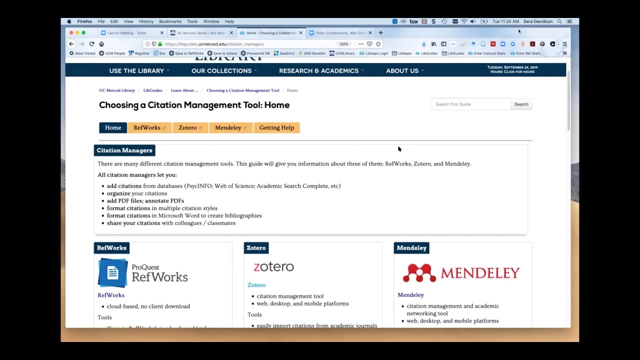Choosing a Citation Management Tool- Library Workshop Fall 2019