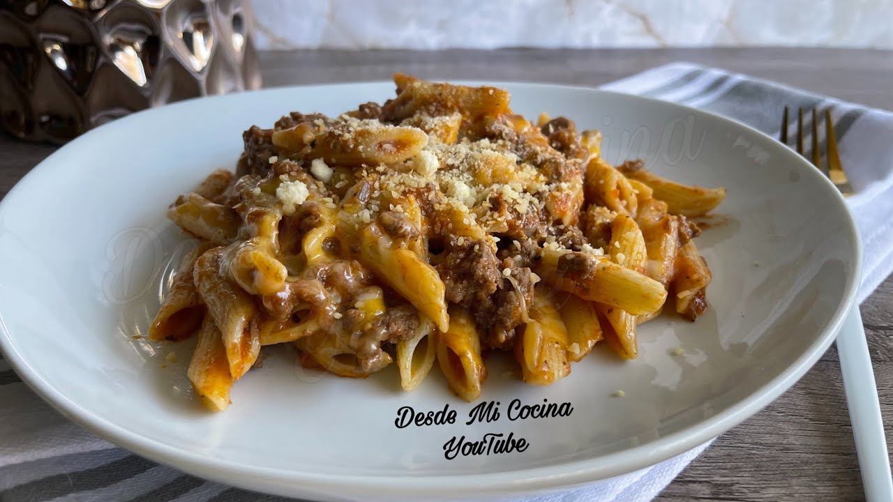PASTA CON CARNE MOLIDA -Super deliciosa y facil- || DESDE MI COCINA by Lizzy