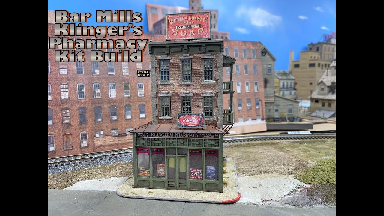 Bar Mills Ho Scale Klinger's Pharmacy kit build