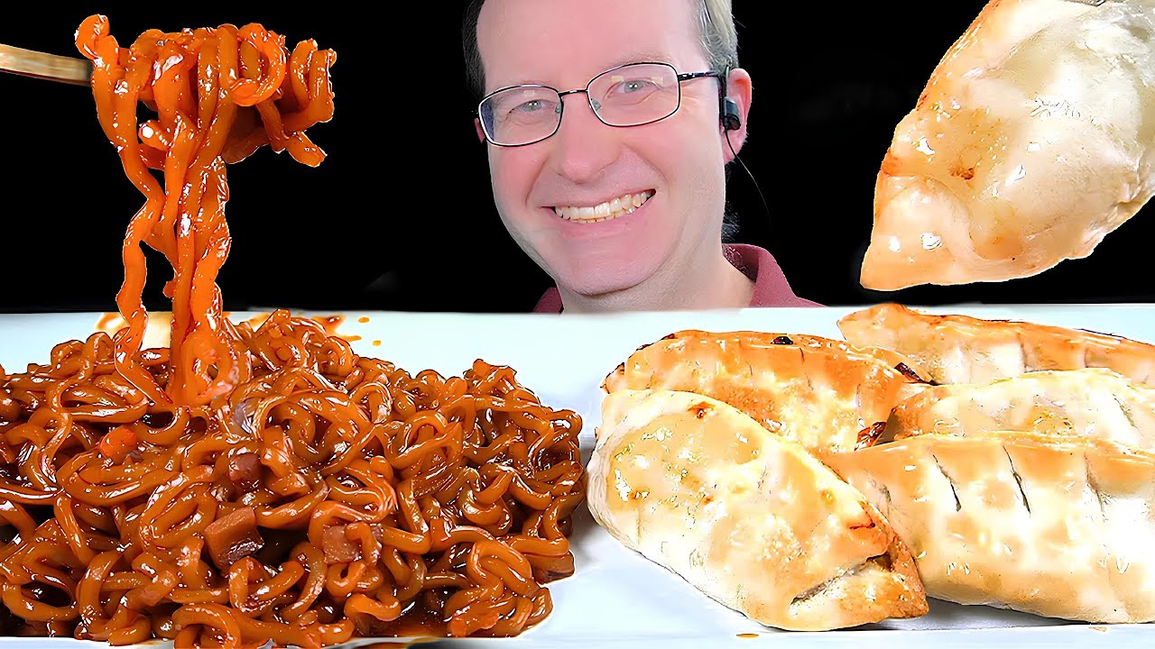 ASMR BLACK BEAN NOODLES MUKBANG EATING SOUNDS