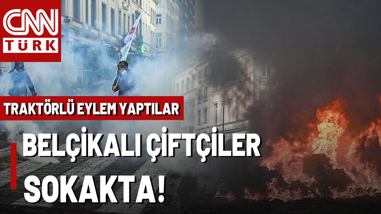 Avrupa'nın Kalbinde Traktörlü Eylem! Belçikalı Çiftçiler Sokakta: Eylemciler Patates Fırlattı