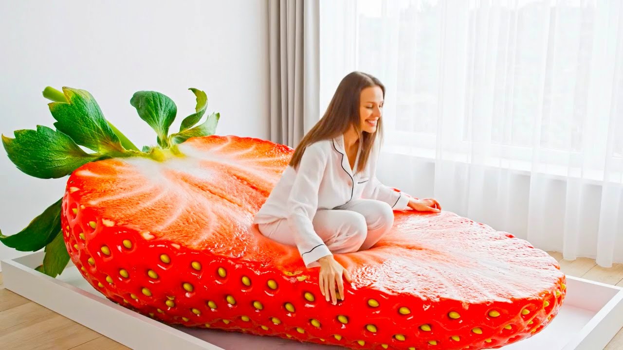 The Unbelievable Bed of Your Dreams🍓🍉🍑  Ultimate Oddly Satisfying AI ASMR