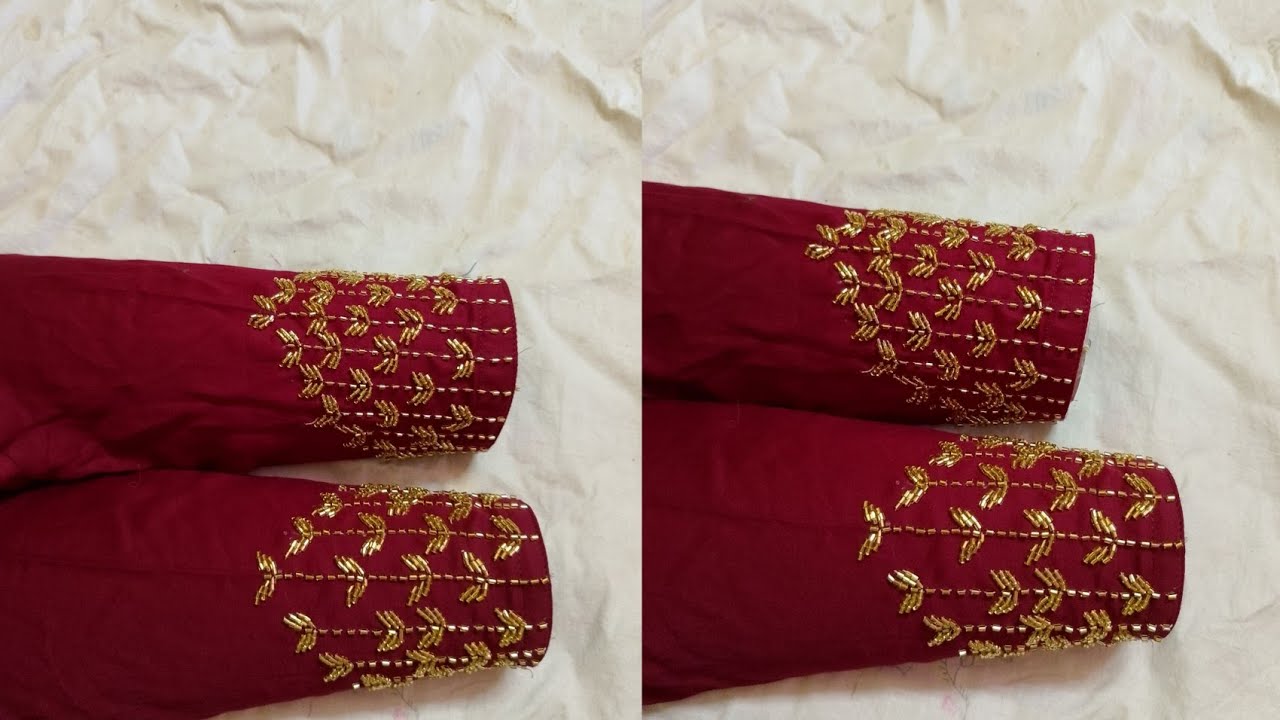 How to make cutt dana work designer suit sleeves design #cuttdana#beadwork