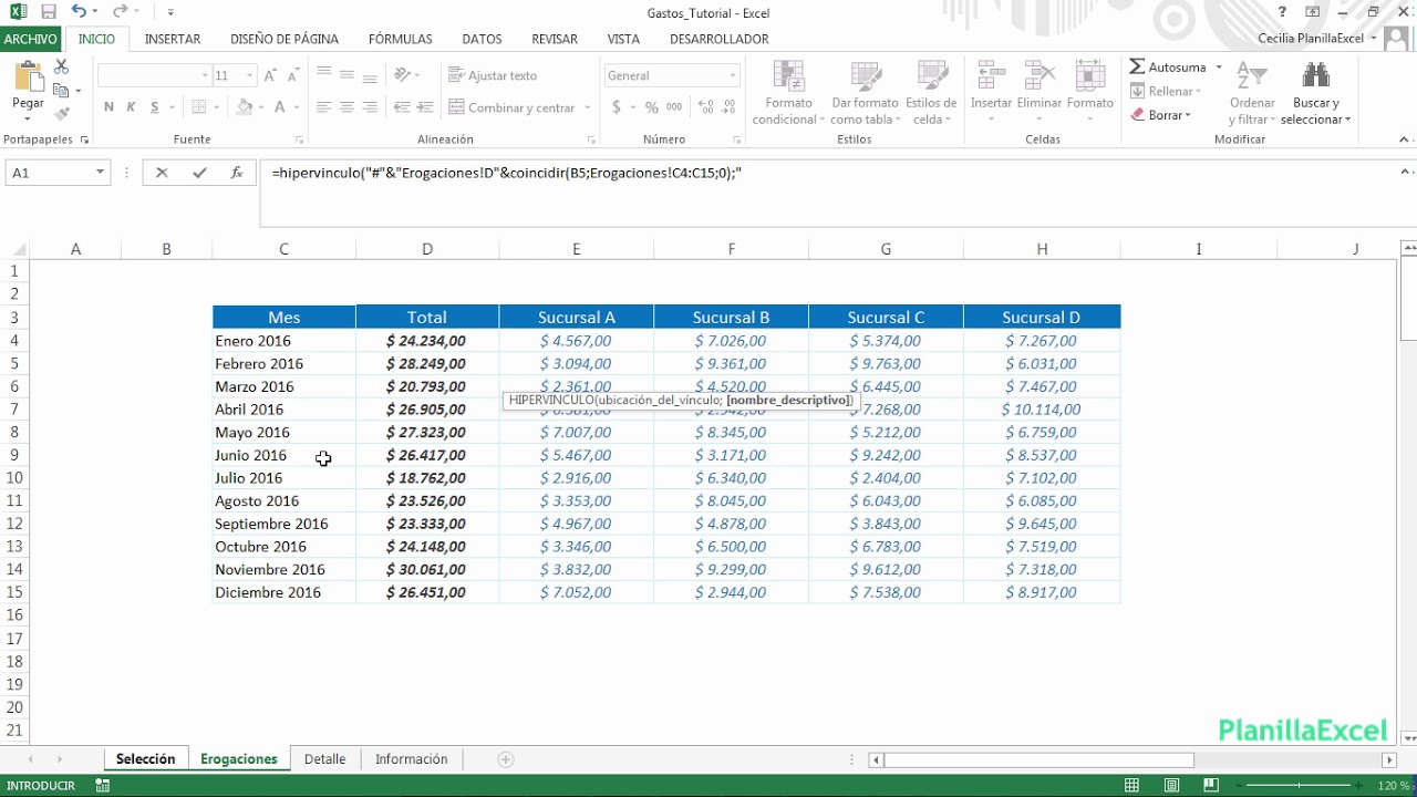 Cómo hacer hipervínculos dinámicos en Excel