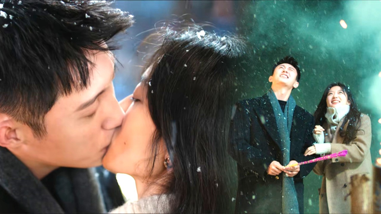 霸總雪地求婚終於抱得美人歸，小情侶甜蜜擁吻羨慕煞旁人！#冬至 #黄景瑜 #孙千 #霸总 #爱情