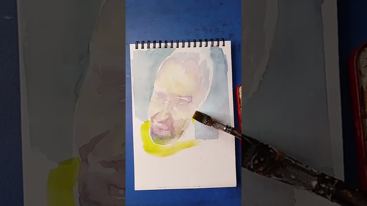 Old man drawing watercolor very easy drawing