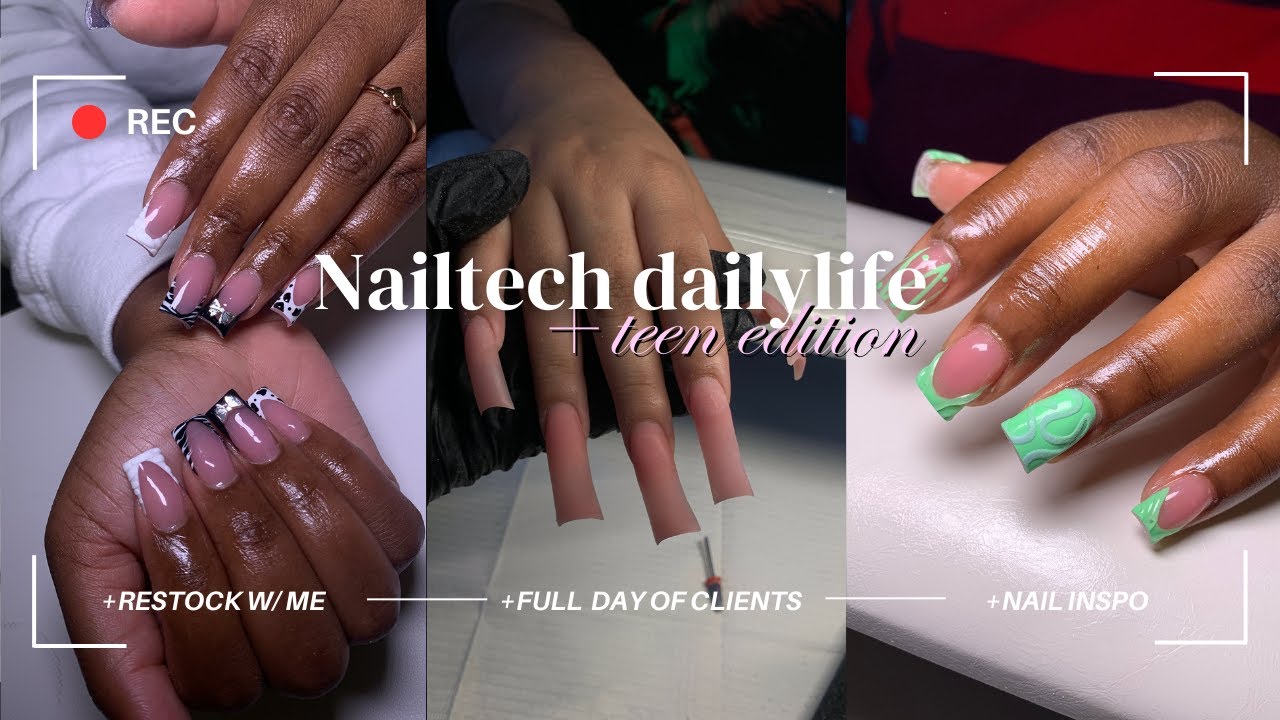 A Day in my Life as a Nail Tech| teenage nail tech edition | California