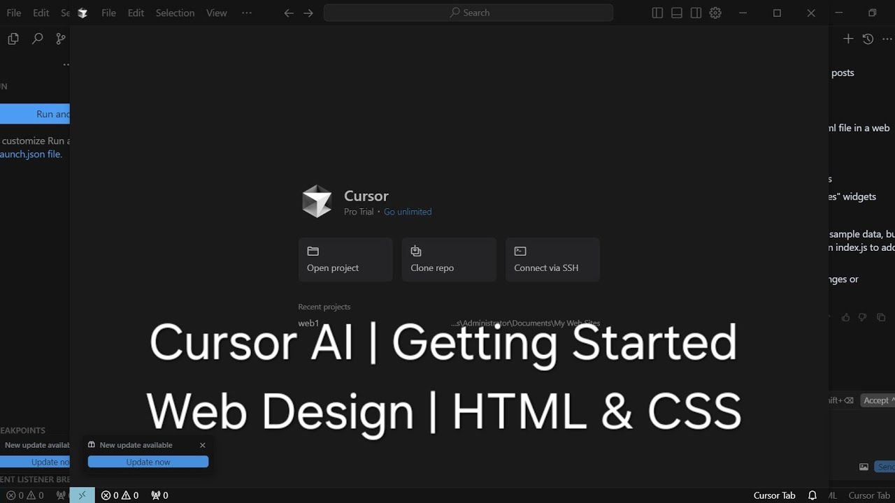 Cursor AI | Getting Started Web Design | HTML  CSS & JavaScript