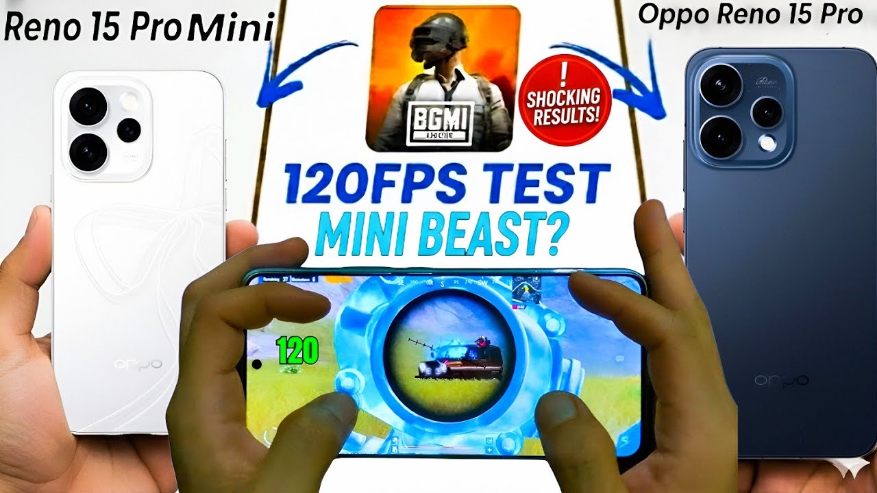 Oppo Reno 15 Pro Mini vs 15 Pro BGMI Test: 120 FPS King? 🔥 Heating & Battery Drain!