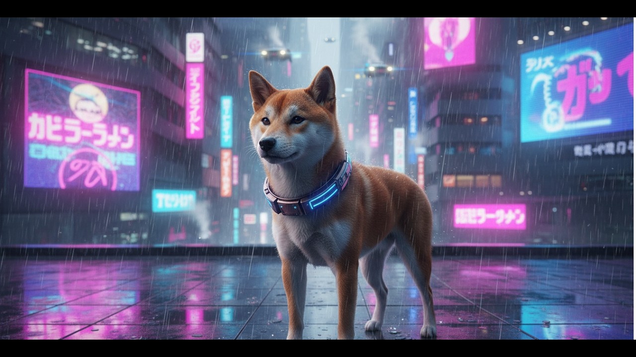 Cyberpunk Shiba Inu in Neon Tokyo 2099 🌆 | Relaxing Synthwave Music for Focus & Chill