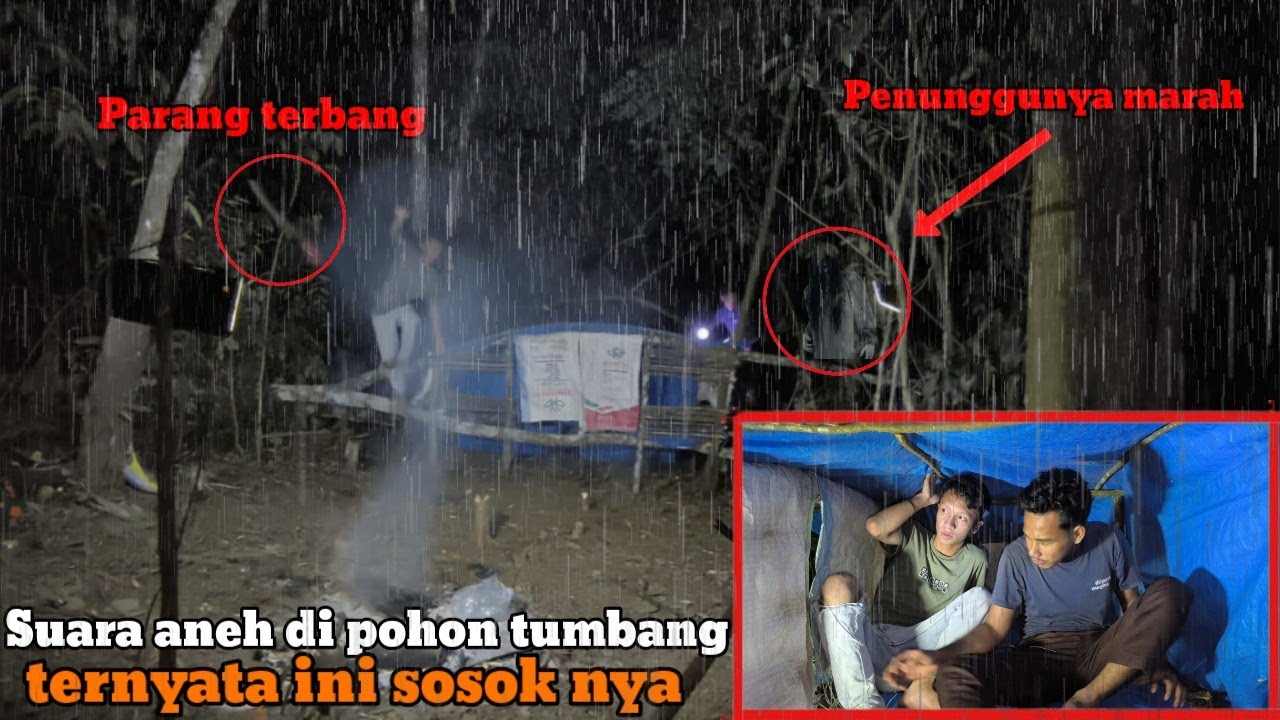 CAMPING DIGUYUR HUJAN DERAS HOROR DI BAWAH POHON TUMBANG TERNYATA INI SOSOK PENUNGGUNYA!!