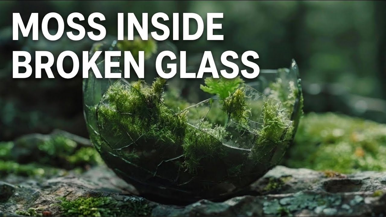 Moss Inside Broken Glass
