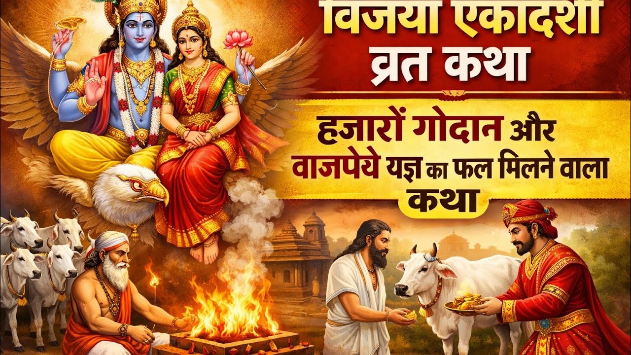 विजया एकादशी व्रत कथा ।पापों से मुक्ति तथा हजारों गोदान और वाजपेई यज्ञ का फल देने वाला कथा ।akadashi