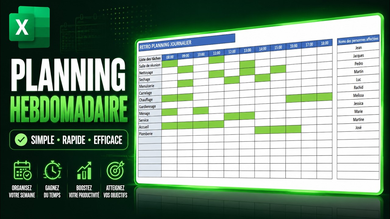 Faire un planning Journalier/Hebdomadaire sur Excel