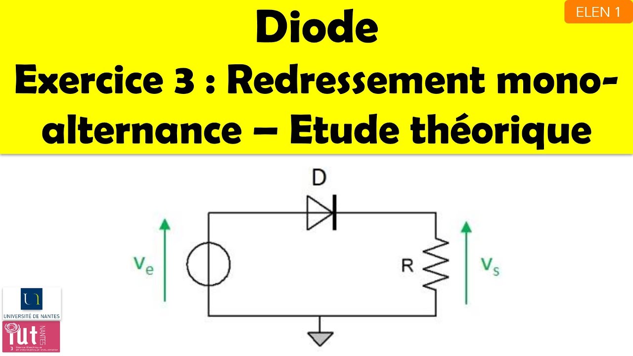 Diode - Exercice 3 : Redressement mono-alternance - Etude théorique