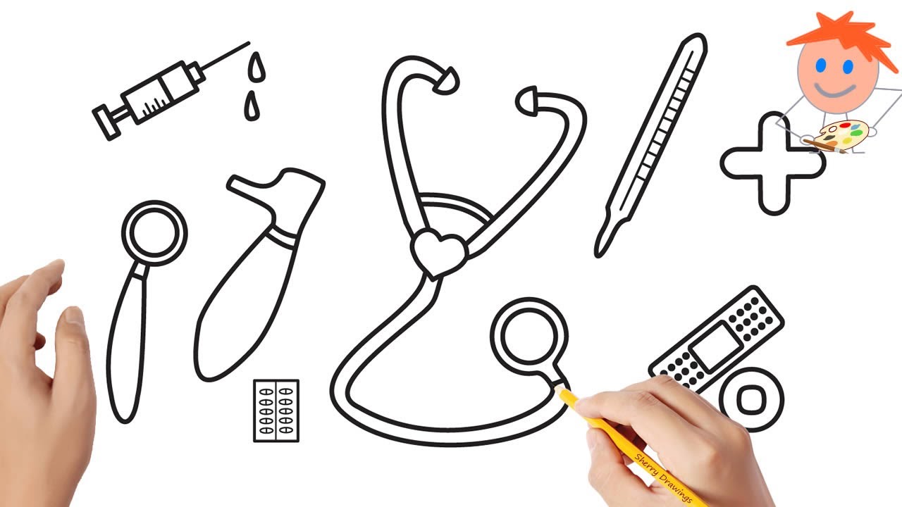 How to draw a doctors set | Easy drawings