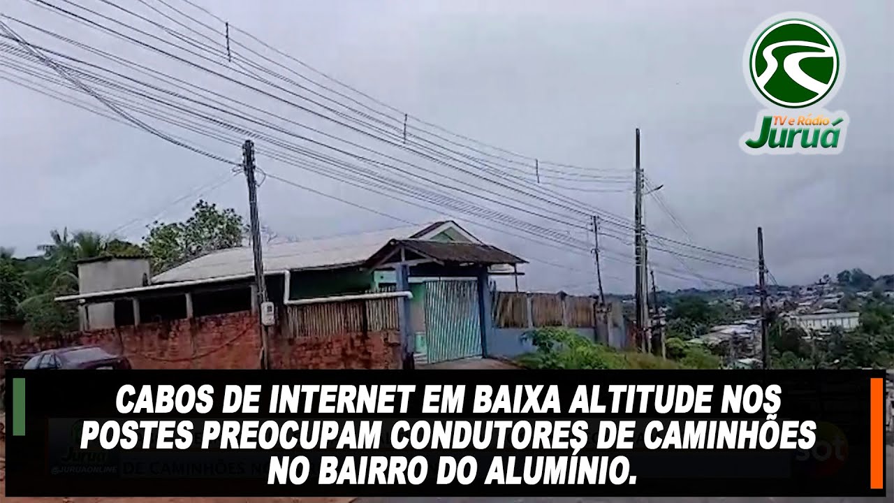 Cabos de internet em baixa altitude nos postes preocupam condutores de caminhões