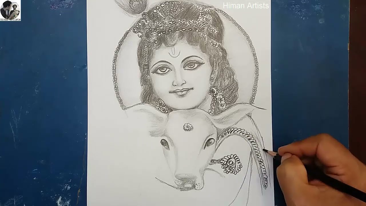 Lord Krishna Drawing || Draw Lord Krishna