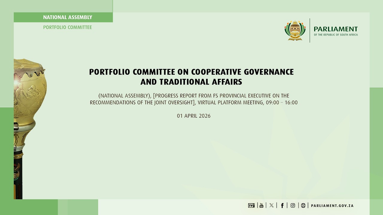Portfolio Committee on Cooperative Governance and Traditional Affairs, 1 April 2026
