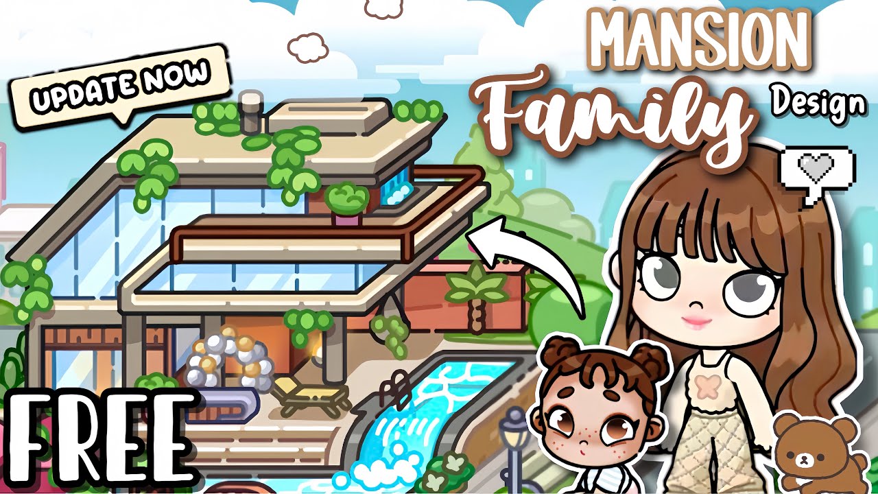 FREE FAMILY MANSION HOUSE Aesthetic Design🧸AVATAR WORLD House Ideas🌟[House Design] Makeover Build