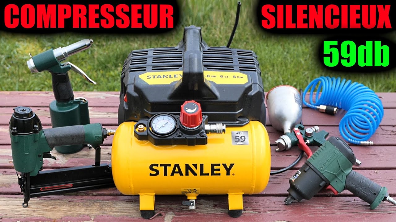 Stanley DST 100/8/6 компрессор бесшумный 6L 750w +PARKSIDE LIDL