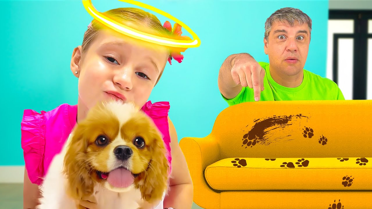 Nastya und Papa erkunden wilde Tiere zu Hause