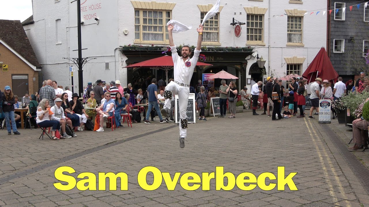 Sam Overbeck dancer USA & musician William Allen 'Princess Royal' at Warwick Folk Festival 2024