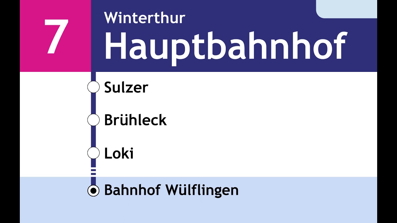 Stadtbus Winterthur Ansagen - 7 Elsau, Melcher – Winterthur – Bahnhof Wülflingen
