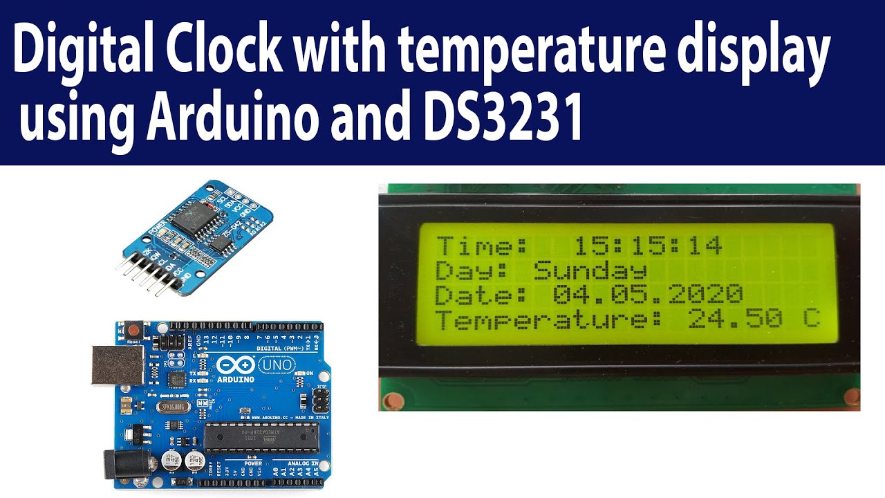 How to make digital clock with temperature display using arduino and DS3231 || Azhar Electronics