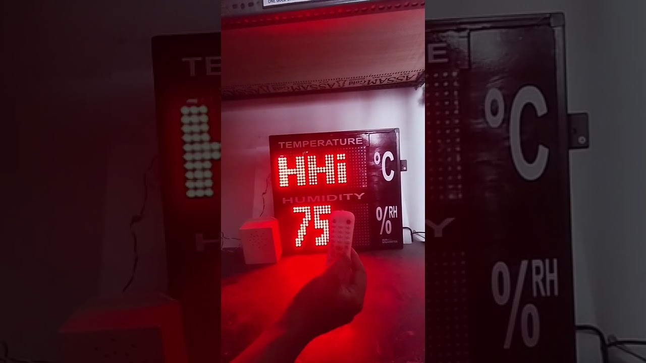 Temperature Humidity display Board with Buzzer maximum and minimum Range Set