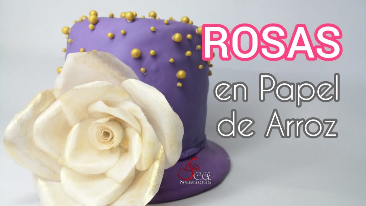 Aprende a hacer ROSAS en PAPEL DE ARROZ fácil y rápido para decorar pasteles.