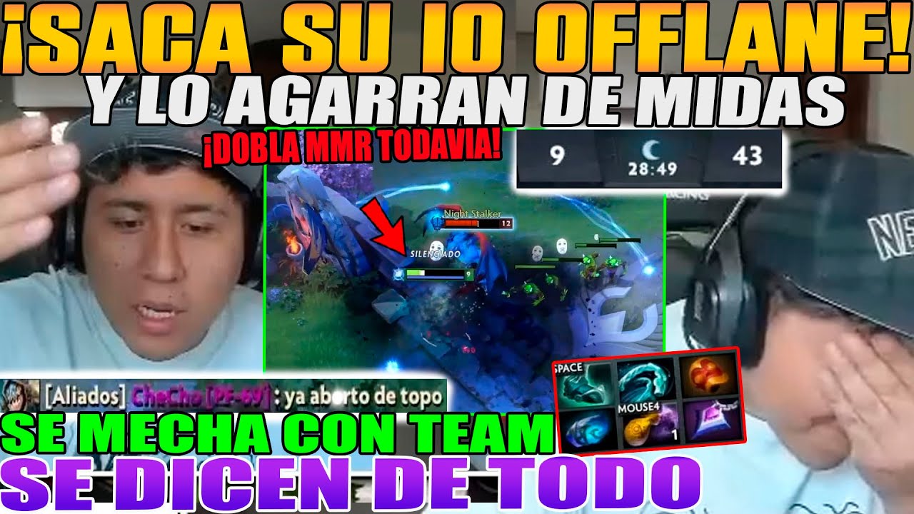 SACA SU IO OFFLANE Y LO AGARRAN DE MIDAS!! MACARIUS SE MECHA CON TEAM, SE DICEN DE TODO DOTA 2