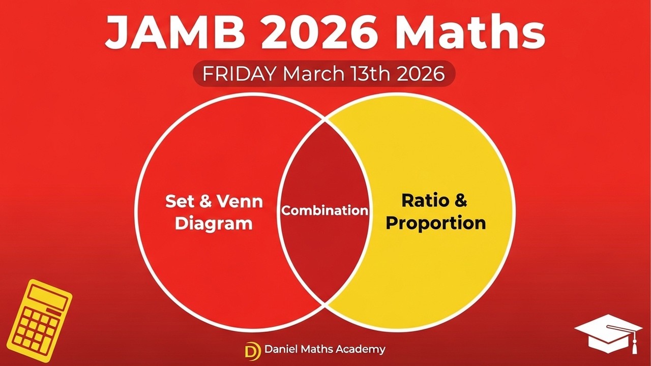 JAMB 2026 Maths | FRIDAY March 2026 – Set & Venn Diagram | Ratio & Proportion | Combination |
