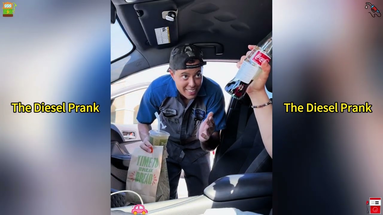 Pretend to put the wrong oil in the car#prank #couple #husband #diesel#funny