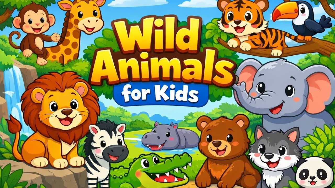 Learn Wild Animals in English | Kids Learning Video