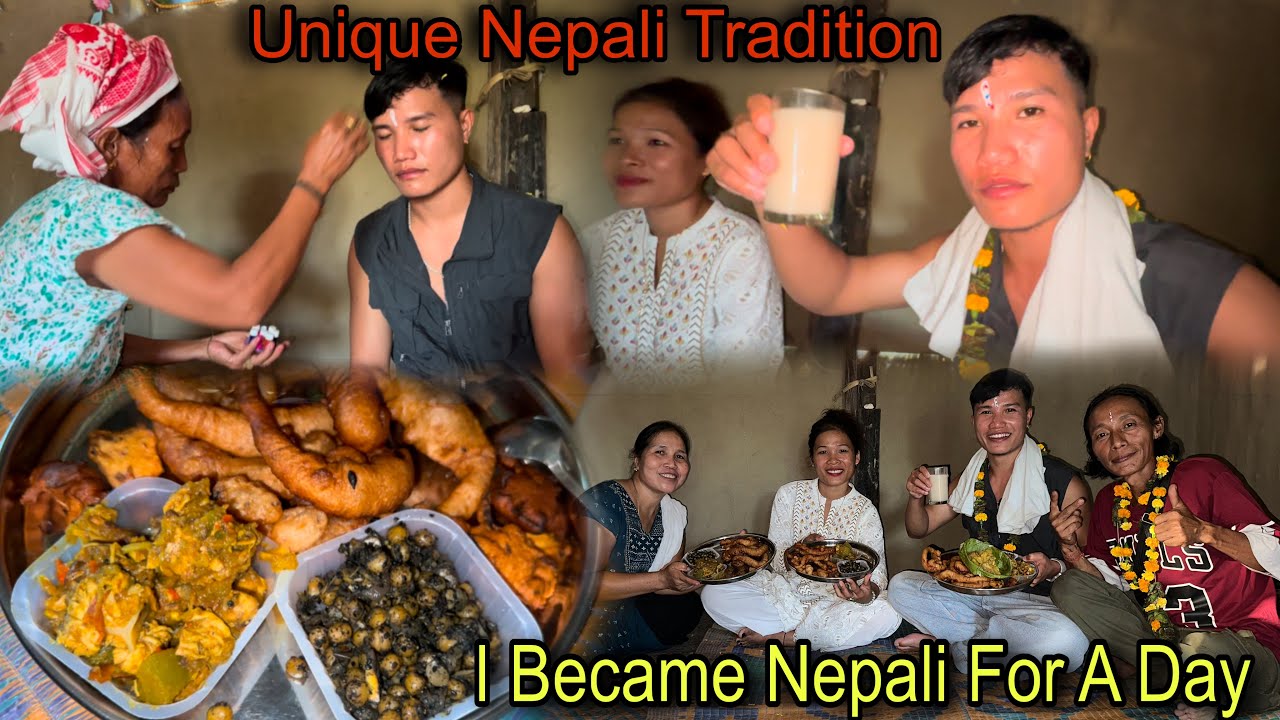 I Became Nepali For A Day 😍 Unique Nepali Tradition❤️ Bhai Tikha || Eating Nepali Traditional Food🤤