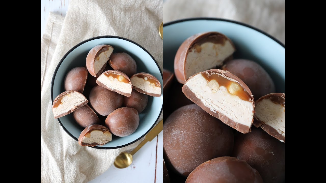 Snickers Ice Cream Bites - No Machine Ice Cream - By One Kitchen